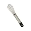 Silver stainless steel egg beater, household manual blender, kitchen baking tool Item Picture